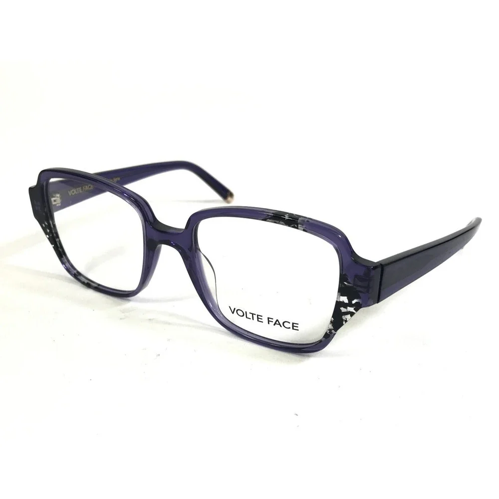 Volte Face Eyeglasses Frames TARA 2001 BI Purple Black Square Full Rim 52-19-140